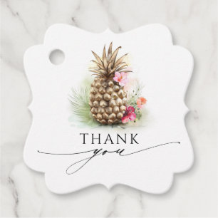 Gold Pineapple Wedding Thank You Favour Tags
