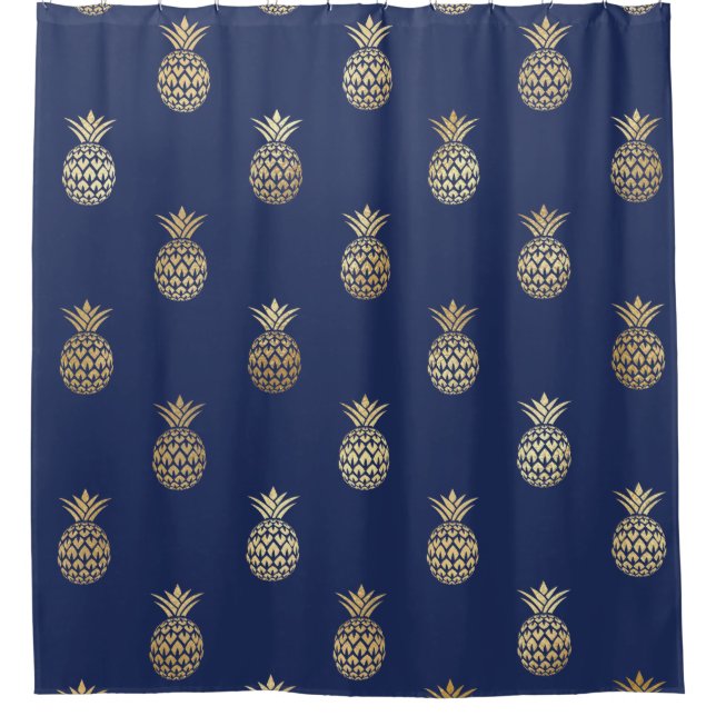 Gold Pineapples on Navy Blue (Front)