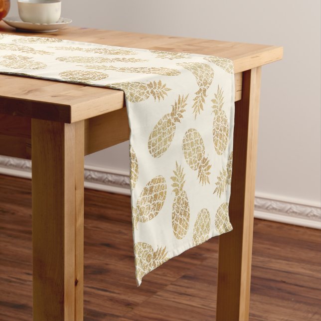 Gold Pineapples Short Table Runner (In Situ)