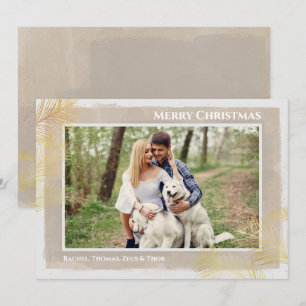Gold Pines Christmas Photo Holiday Card