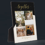 Gold, Pink & Black | Together Family Photo Collage Plaque<br><div class="desc">Capture your special moments with this modern photo plaque. This photo collage plaque features stylish gold script " together " with a black & dusty pink colour blocks. Personalize the photos and the text. A unique custom gift for couple, family, or Valentine's Day. More photo gifts are available at my...</div>