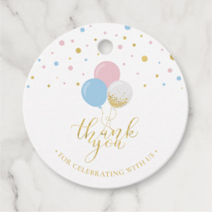 Gold, Pink, Blue   Baby Shower Thank you Favour Ta Favour Tags