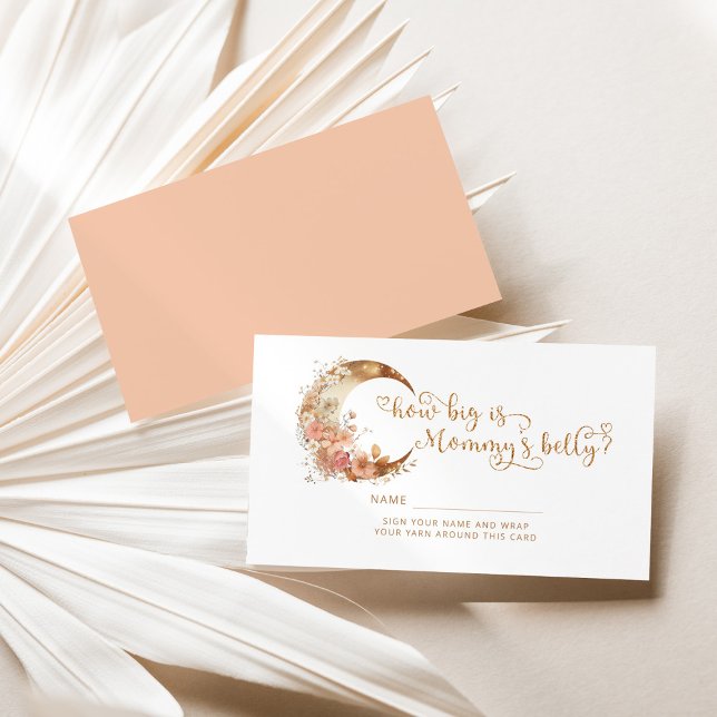 Gold pink boho moon how big is mommy's belly enclosure card (Creator Uploaded)