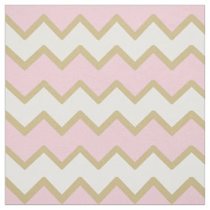 Gold Pink Chevron Baby Girl Fabric