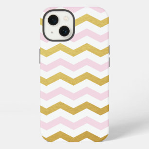 Gold & Pink Chevron Pattern iPad Case