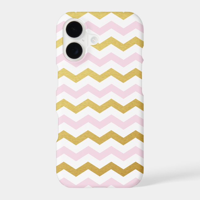 Gold & Pink Chevron Pattern iPhone 7 Case (Back)
