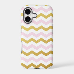 Gold & Pink Chevron Pattern iPhone Case