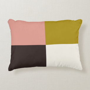 Gold Pink Chocolate Ivory Accent Pillow