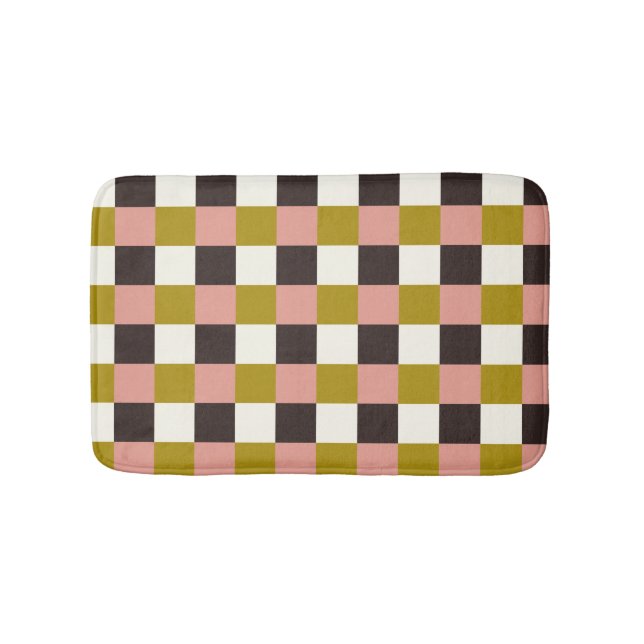 Gold Pink Chocolate Ivory Bath Mat (Front)