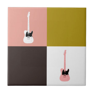 Gold Pink Chocolate Ivory Pink White Guitars Tile