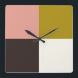 Gold Pink Chocolate Ivory Square Wall Clock<br><div class="desc">2022-23</div>