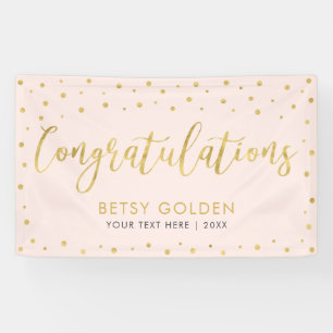 Gold & Pink Congratulations Party, Event Banner