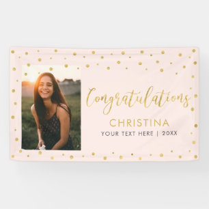 Gold & Pink   Congratulations Party, Event Photo Banner
