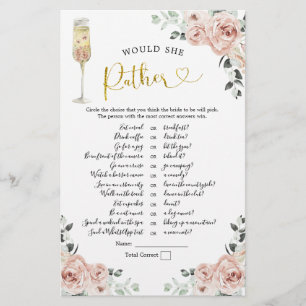 Gold Pink Dusty Rose Soiree Would She Rather Game