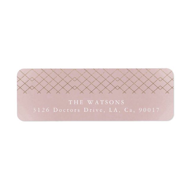 Gold Pink Elegance Diamond Geo Deco Wedding (Front)