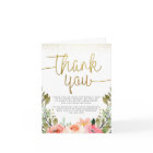 Gold & Pink Floral Bridal Shower Thank You
