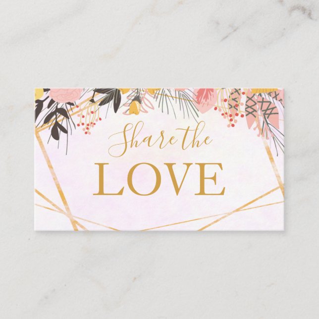 Gold Pink Floral Referral Card (Front)