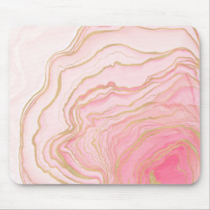 Gold Pink Fluid Liquid Painting Mouse Pad