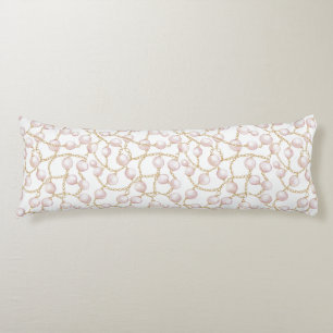 Gold Pink Glam Pearls  Body Pillow