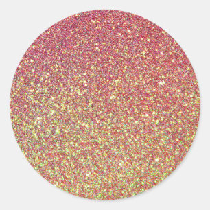 Gold Pink Glitter Texture Classic Round Sticker