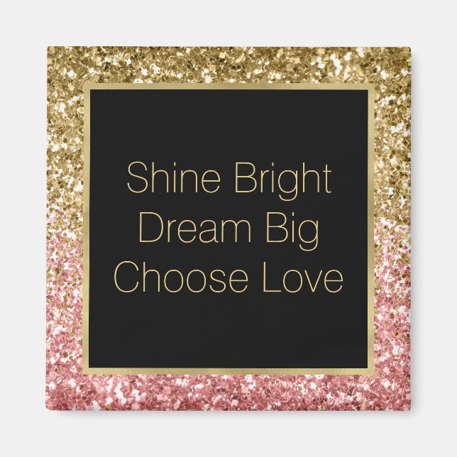 Gold Pink Glitzy Glitter Sparkle      Magnet (Front)