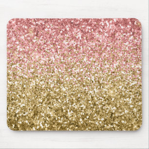 Gold Pink Glitzy Glitter Sparkle    Mouse Pad