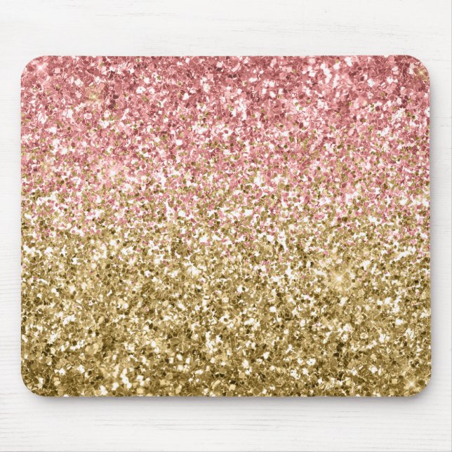 Gold Pink Glitzy Glitter Sparkle    Mouse Pad (Front)