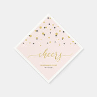 Gold & Pink Hexagon Confetti Cheers Custom Party N
