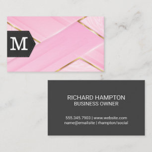Gold Pink Marble Business Card