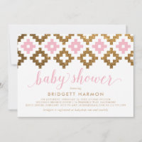 Gold Pink Southwest Blanket Baby Shower