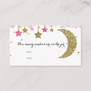 Gold Pink twinkle How Many Candies in the jar Card