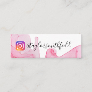 Gold Pink Watercolor Social Media Instagram Mini B Business Card
