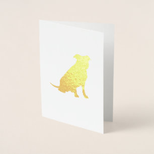 Gold Pit Bull Dog Baby Shower Pitbull Foil Card