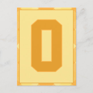 Gold Plaid Letter "O" Typography Banner Card