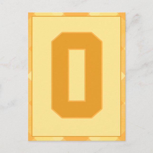 Gold Plaid Letter "O" Typography Banner Card (Front)