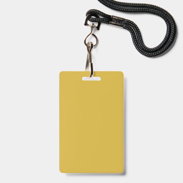 Gold Plastic Badge (Front with Lanyard)