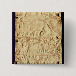 Gold plate with 'brief' Etruscan inscription, from 2 Inch Square Button