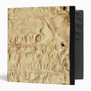 Gold plate with 'brief' Etruscan inscription, from Binder