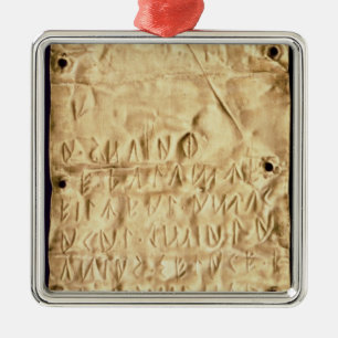 Gold plate with 'brief' Etruscan inscription, from Metal Ornament