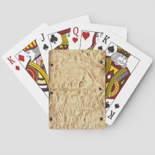 Gold plate with 'brief' Etruscan inscription, from Playing Cards