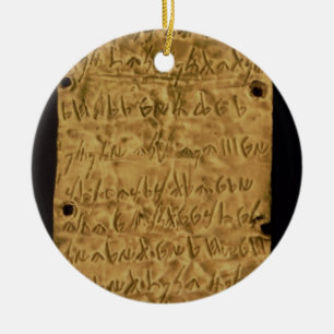 Gold plate with Phoenician inscription, from Santa Ceramic Ornament