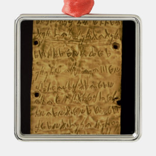 Gold plate with Phoenician inscription, from Santa Metal Ornament