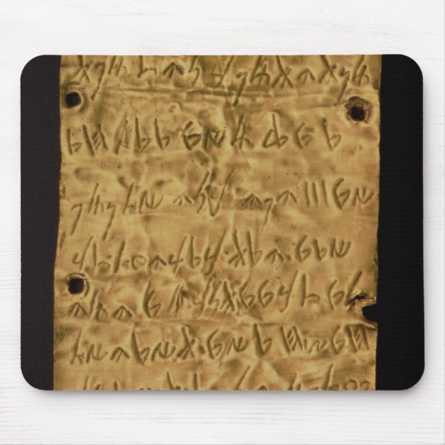 Gold plate with Phoenician inscription, from Santa Mouse Pad (Front)