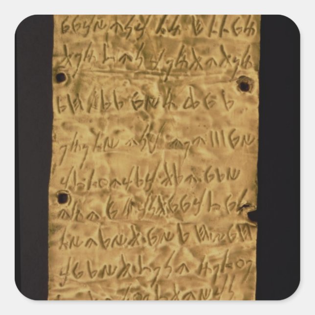 Gold plate with Phoenician inscription, from Santa Square Sticker (Front)