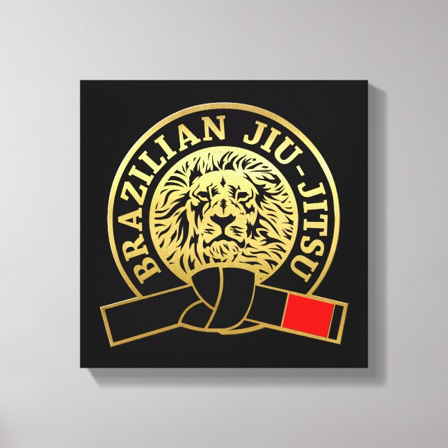 Gold Plated Brazilian Jiu-Jitsu Black Belt Canvas Print (Front)