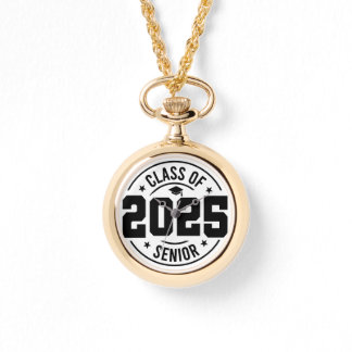 Gold Plated Class of 2025 Watch Necklace