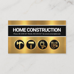 Gold Plated Layer Construction Handyman Tools Business Card