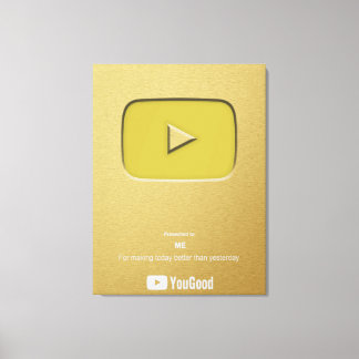 Gold Play Button Yougood Canvas Print
