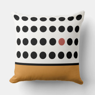 Gold Playful Dots Throw Pillow