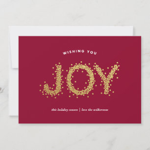 Gold Pointillism Shimmering Joy Holiday Card